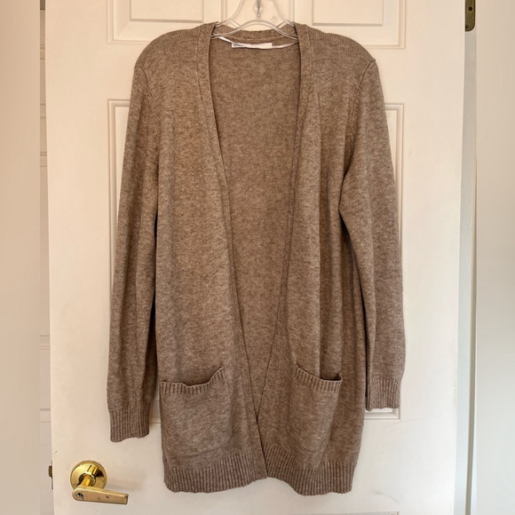 Only Lesly Long Sleeve Open-front Knit Cardigan L Beige Melange - Picture 5 of 13